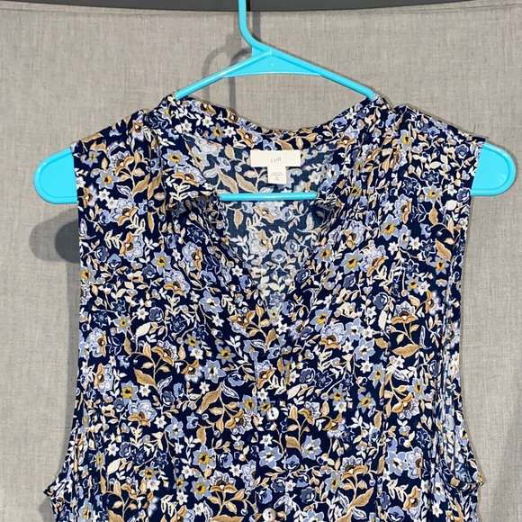 J. Jill Blue and White Floral Midi Dress - Picture 2 of 4